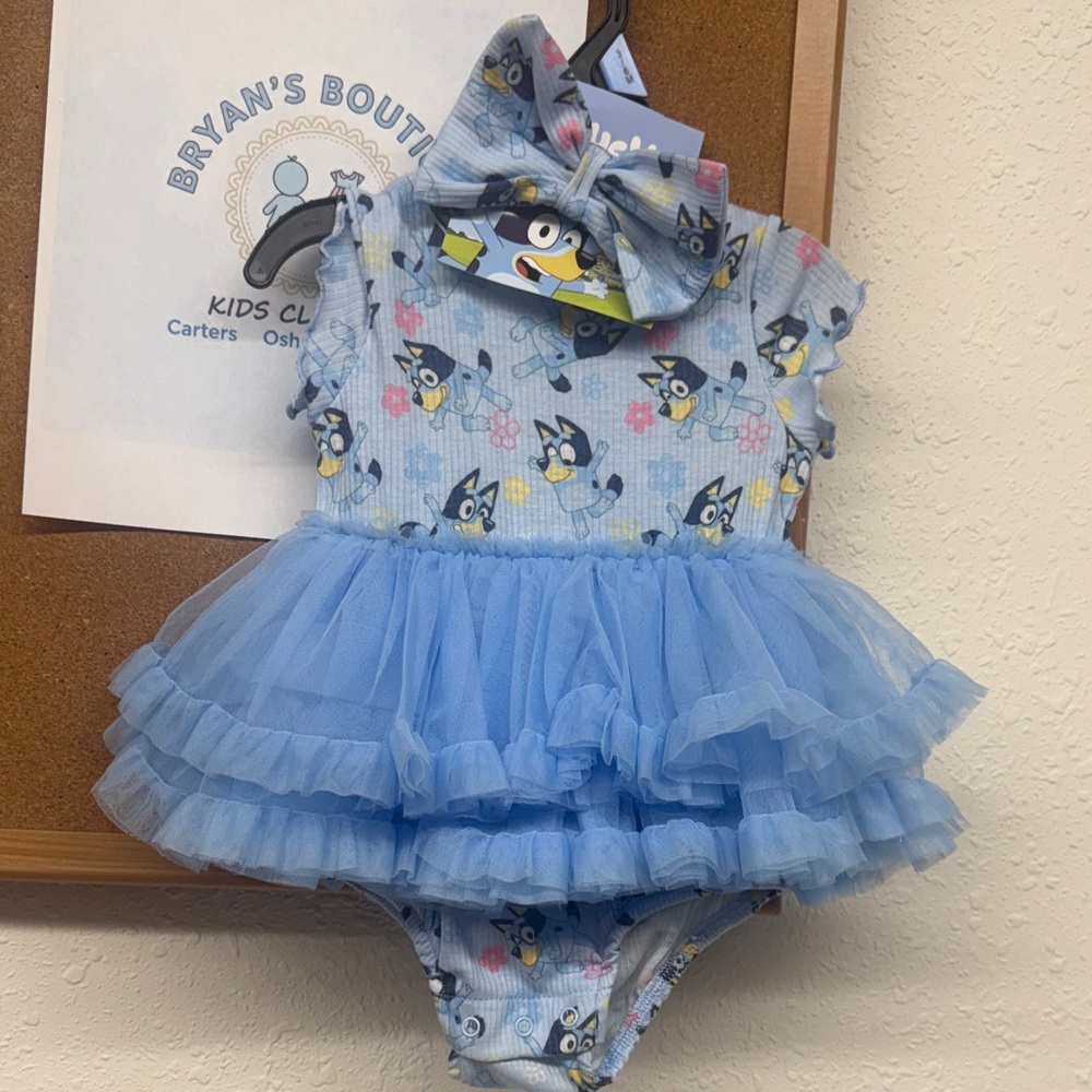 NWT Bluey Cartoon Print Kids Casual Dress